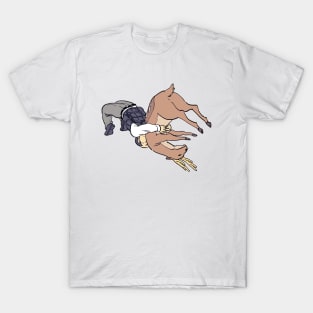 I draw the principal vs deer german suplex scene / funny nichijou meme T-Shirt